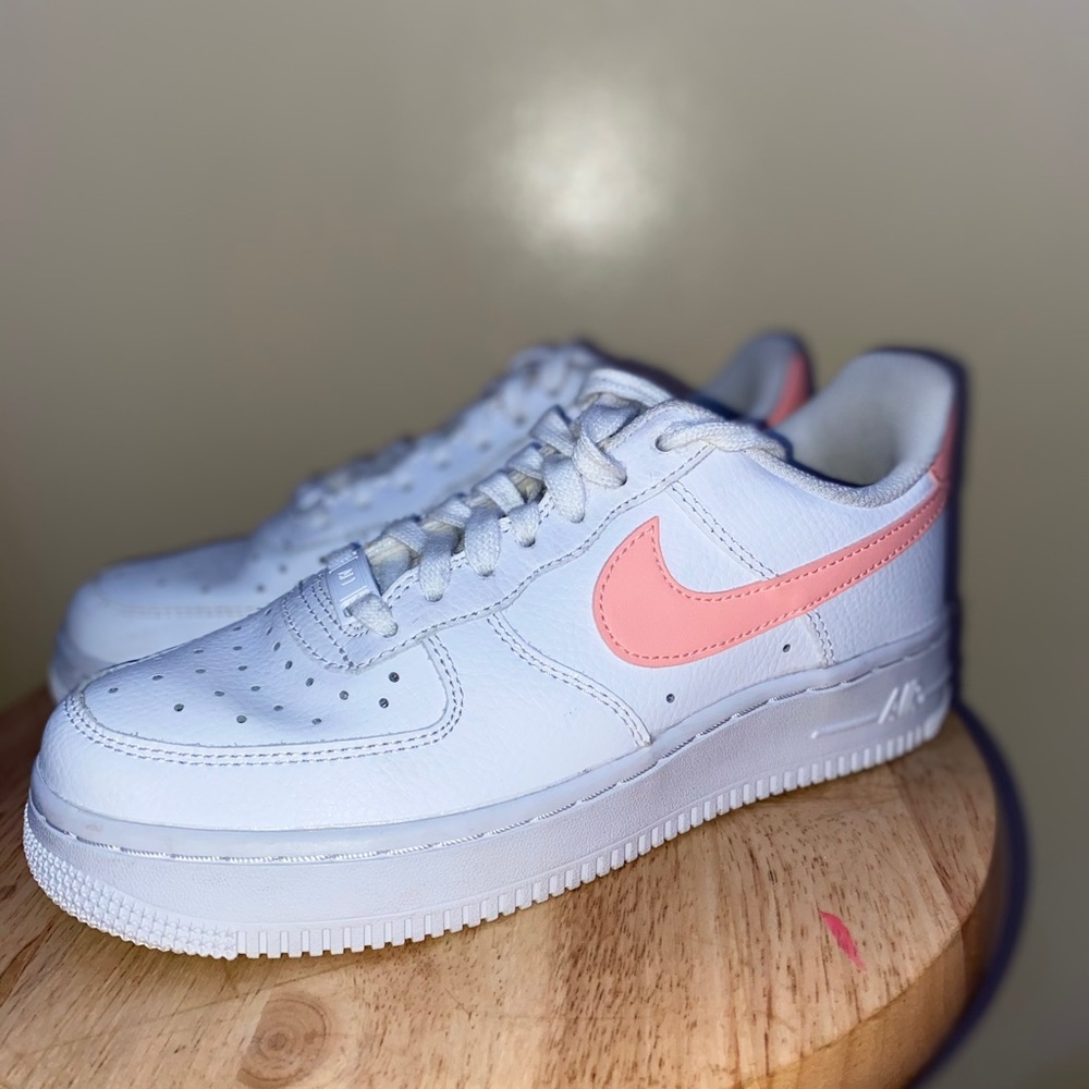 Air Force 1’s with pink nike check